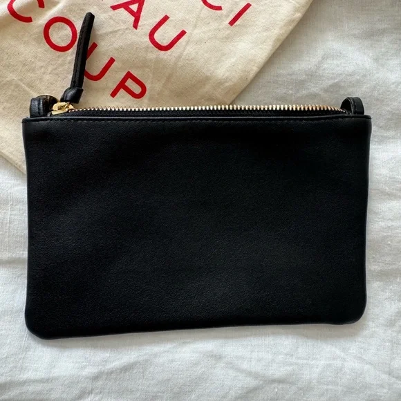 Clare V Black Leather Wallet Clutch with silver studs NWOT - Picture 6 of 8